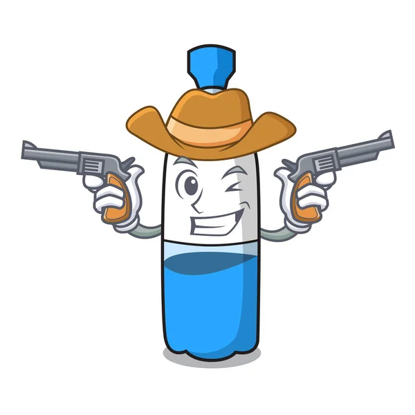 Cowboy Waterfles Karakter Cartoon Vectorillustratie — Stockvector