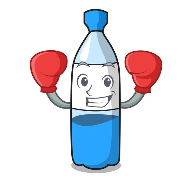 Boxe Bouteille Eau Personnage Dessin Animé Vecteur Illustration — Image vectorielle