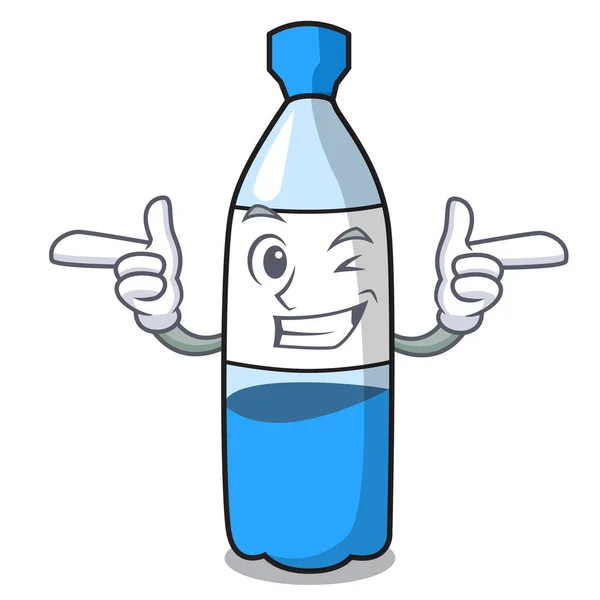 Wink Wasserflasche Charakter Cartoon Vektor Illustration — Stockvektor