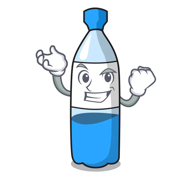 Erfolgreiche Wasserflasche Charakter Cartoon Vektor Illustration — Stockvektor