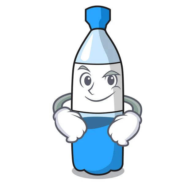 Lächelnd Wasserflasche Charakter Cartoon Vektor Illustration — Stockvektor