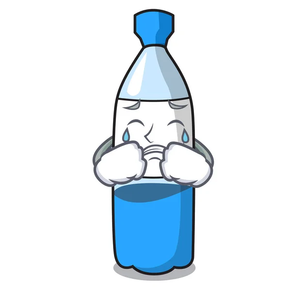 Mascotte Bouteille Eau Pleurer Illustration Vectorielle Dessin Animé — Image vectorielle