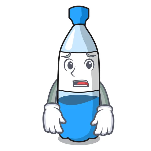 Afraid Water Bottle Mascot Cartoon Vector Illustration — Stock Vector