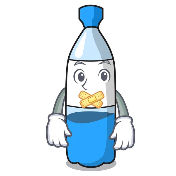 Silent Water Bottle Mascot Cartoon Vector Illustration — Stock Vector