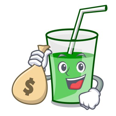 Para çantası yeşil smoothie karakter karikatür ile