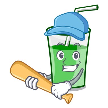 İskambil beyzbol yeşil smoothie karakter karikatür