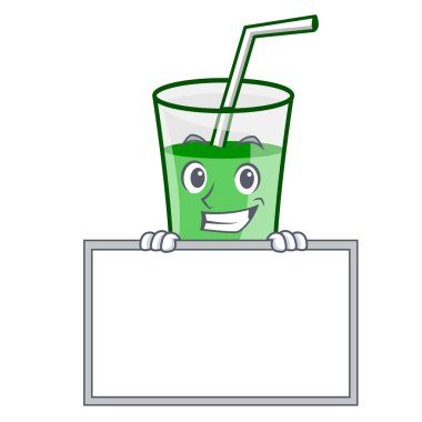 Yönetim Kurulu yeşil smoothie karakter karikatür ile sırıtarak