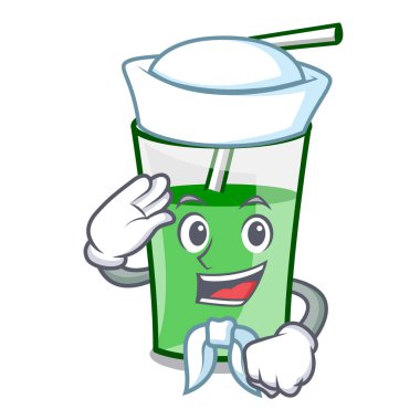 Denizci yeşil smoothie karakter karikatür