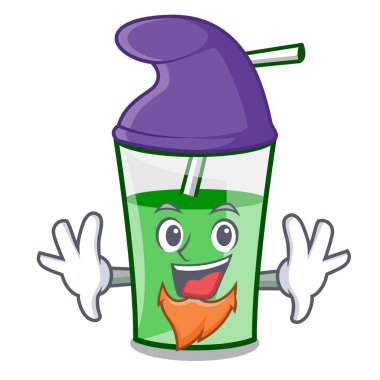 Elf yeşil smoothie karakter karikatür