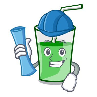 Mimar yeşil smoothie karakter karikatür