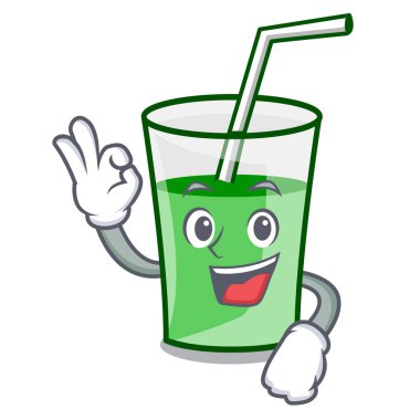 Tamam yeşil smoothie karakter karikatür