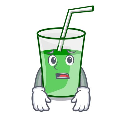 Korkarım yeşil smoothie maskot çizgi film