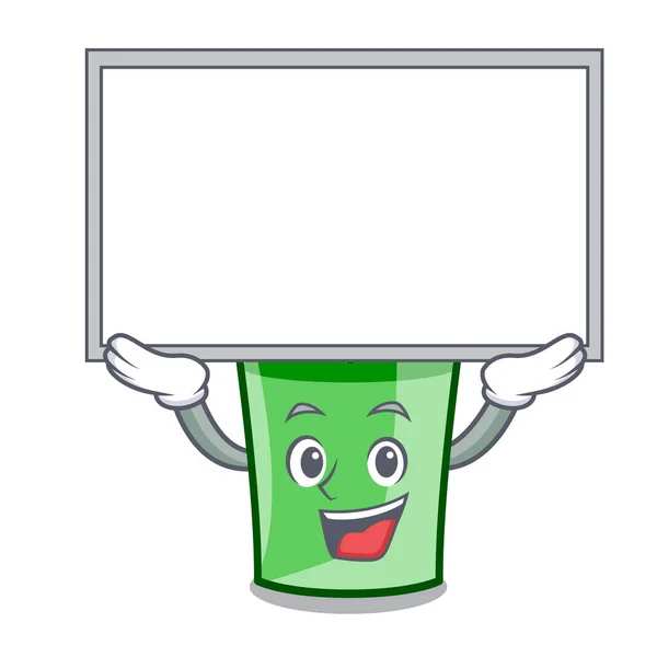 Up board desenho animado personagem smoothie verde —  Vetores de Stock