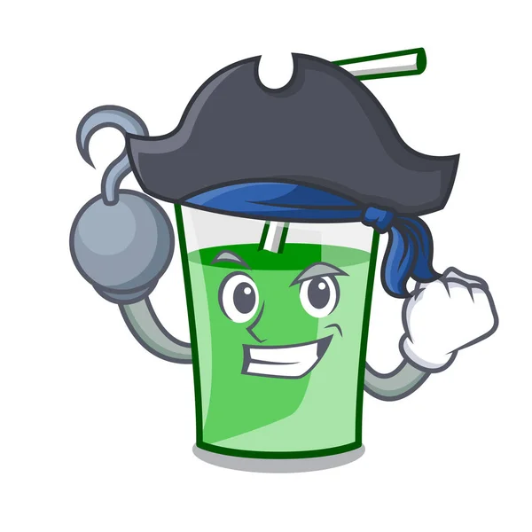 Piraat groene smoothie karakter cartoon — Stockvector