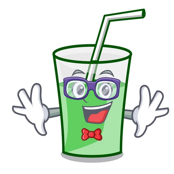 Geek vert smoothie personnage dessin animé — Image vectorielle