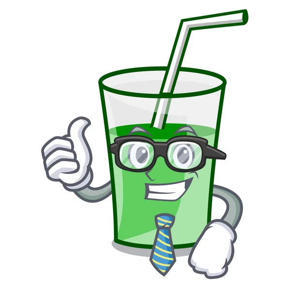 Empresário smoothie verde personagem cartoon — Vetor de Stock