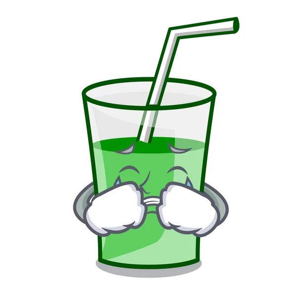 Mascotte de smoothie vert pleurer — Image vectorielle
