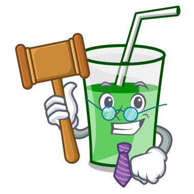 Yargıç yeşil smoothie maskot çizgi film