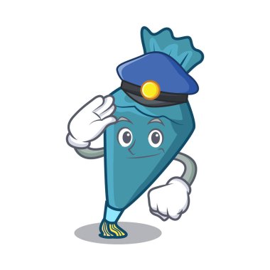 Polis pastrybag karakter karikatür tarzı