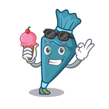 Dondurma pastrybag karakter karikatür tarzı ile