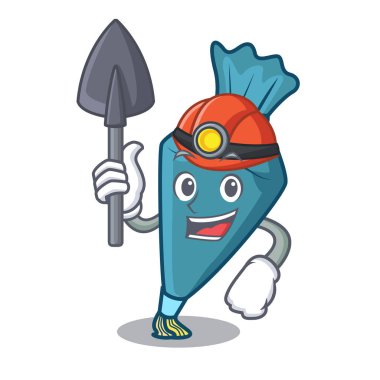 Madenci pastrybag maskotu karikatür tarzı