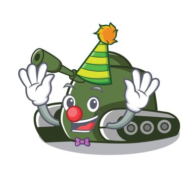 Palyaço tank maskot karikatür tarzı