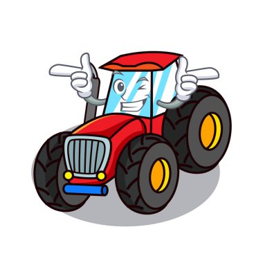 Wink traktör karakter karikatür tarzı