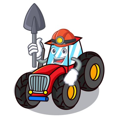 Miner tractor mascot cartoon style clipart