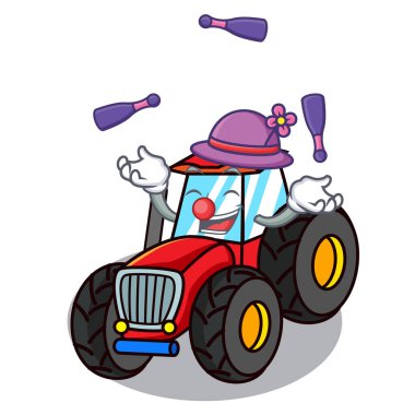 Traktör maskot karikatür tarzı hokkabazlık