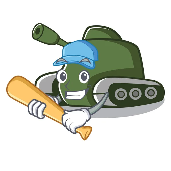 Spela baseball tank karaktär tecknad stil — Stock vektor