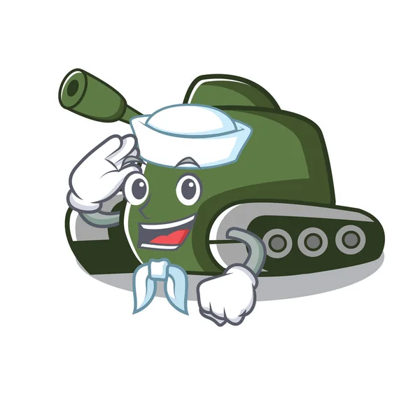 Marinheiro tanque personagem desenho animado estilo — Vetor de Stock