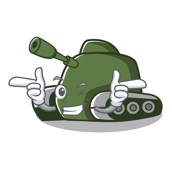 Knipoog tank tekenstijl cartoon — Stockvector