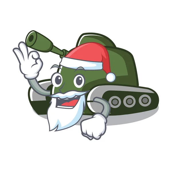 Santa mascota del tanque estilo de dibujos animados — Vector de stock