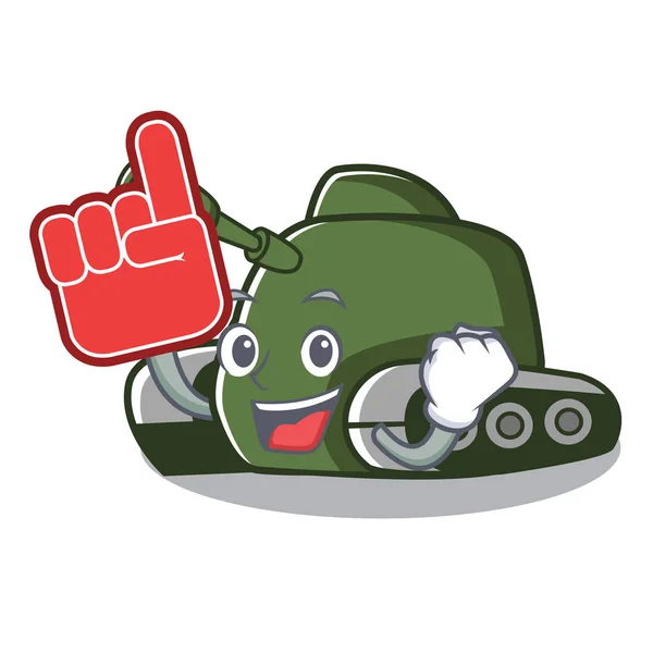 Skum finger tank maskot tecknad stil — Stock vektor