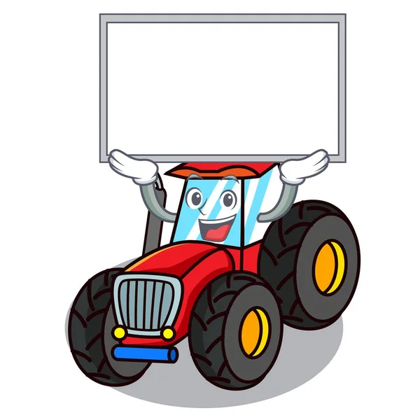 Desce traktoru charakter kreslený styl — Stockový vektor