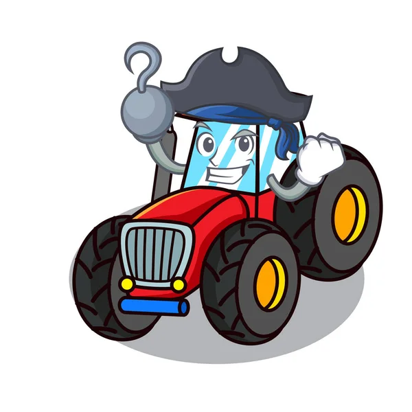 Pirate tractor character cartoon style — Stock Vector