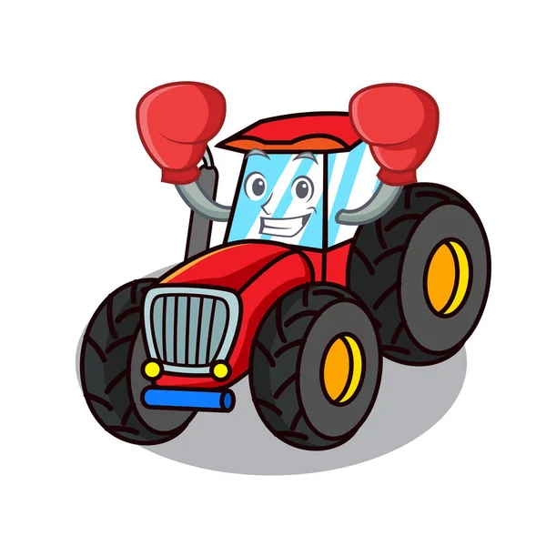 Boxeo personaje tractor estilo de dibujos animados — Archivo Imágenes Vectoriales