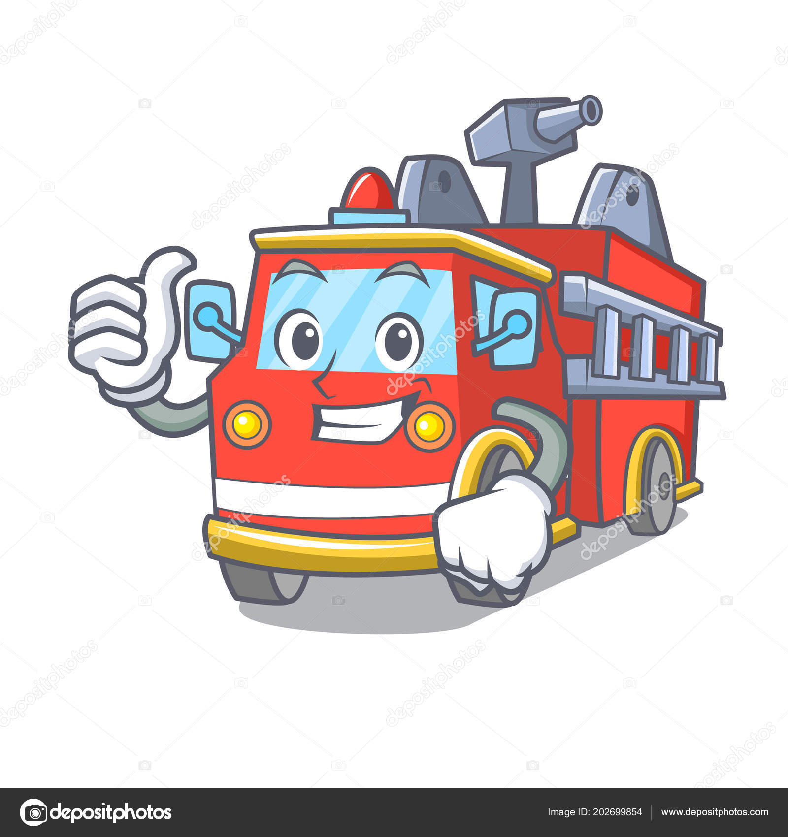 Tommelen opp brannbiltegnefilm stockvektor © kongvector #202699854, image size:1600x1700