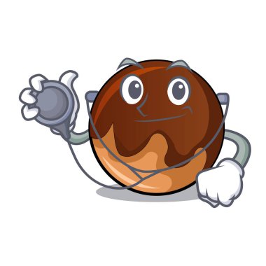 Doktor çikolatalı çörek karakter karikatür