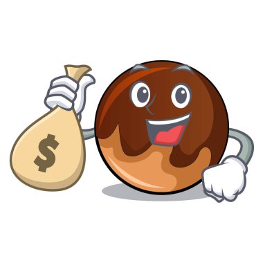 Para çantası çikolatalı çörek karakter karikatür ile