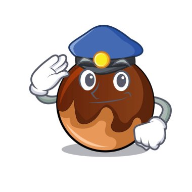 Polis çikolatalı çörek karakter karikatür