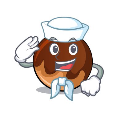 Denizci çikolatalı çörek karakter karikatür