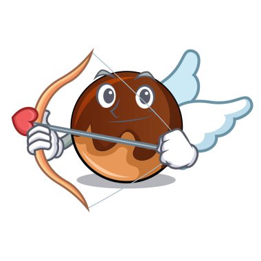 Aşk tanrısı çikolatalı çörek karakter karikatür