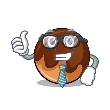 İşadamı çikolatalı çörek karakter karikatür