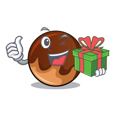 Hediyelik çikolata çörek maskot karikatür ile