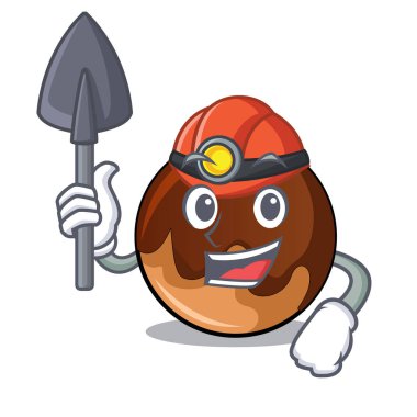 Madenci çikolatalı çörek maskot çizgi film