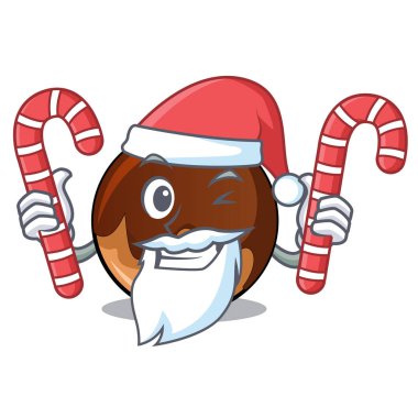Santa şeker çikolata çörek maskot karikatür ile