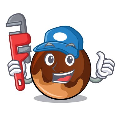 Tesisatçı çikolatalı çörek maskot çizgi film