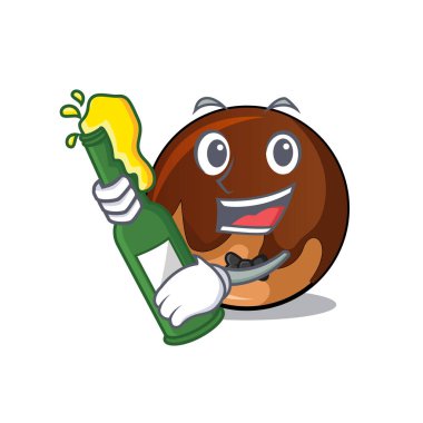 Bira çikolatalı çörek maskot karikatür ile
