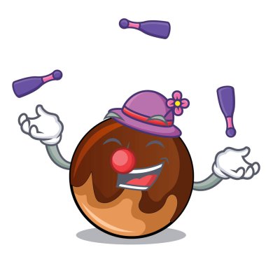 Çikolatalı çörek maskot karikatür hokkabazlık